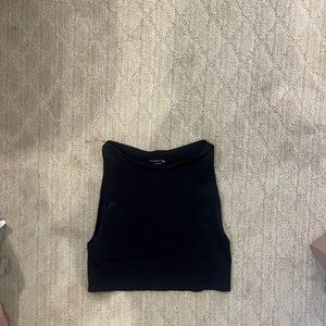 Free People Black Fitted Crop Tank Top